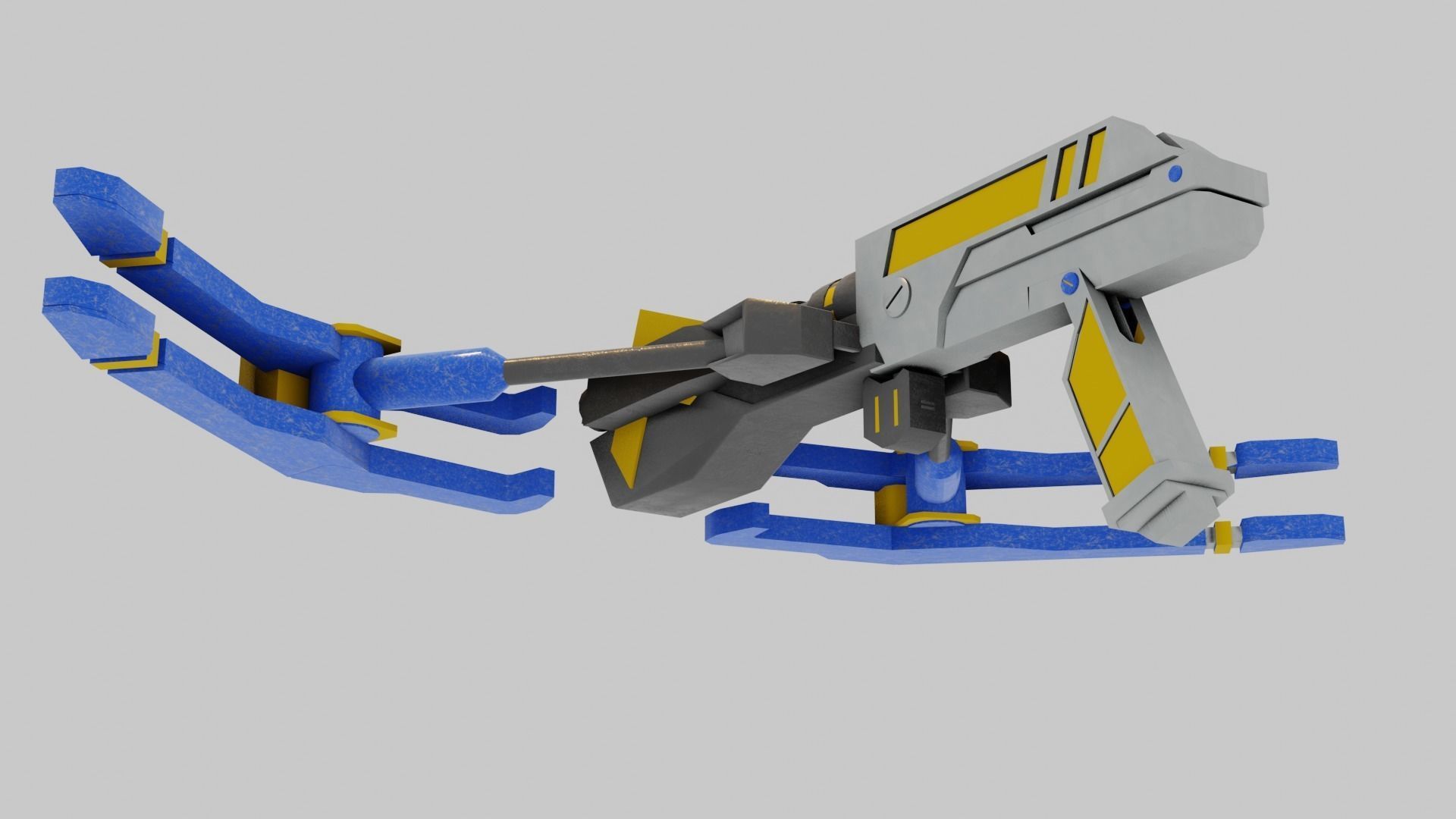 Modern sci fi crossbow Low-poly 3D model_19