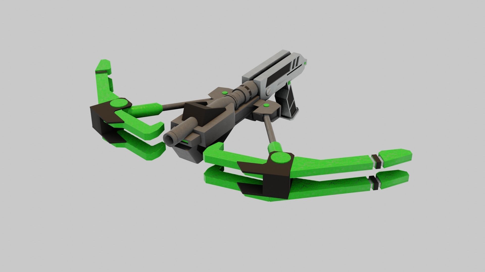 Modern sci fi crossbow Low-poly 3D model_16