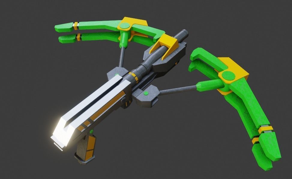 Modern sci fi crossbow Low-poly 3D model_2