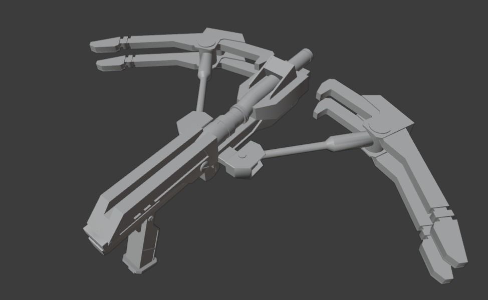 Modern sci fi crossbow Low-poly 3D model_5
