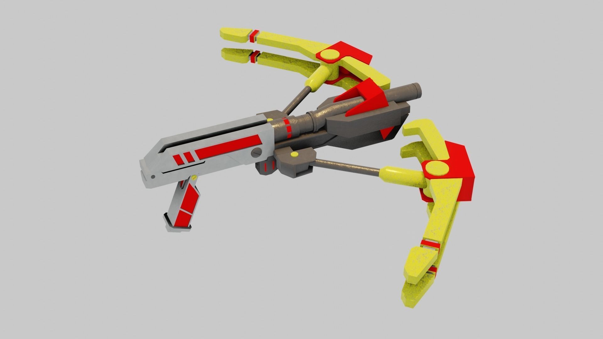 Modern sci fi crossbow Low-poly 3D model_22