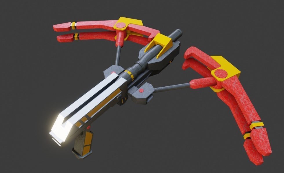 Modern sci fi crossbow Low-poly 3D model_3