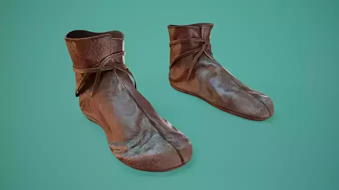Viking Shoes Low-poly 3D model
