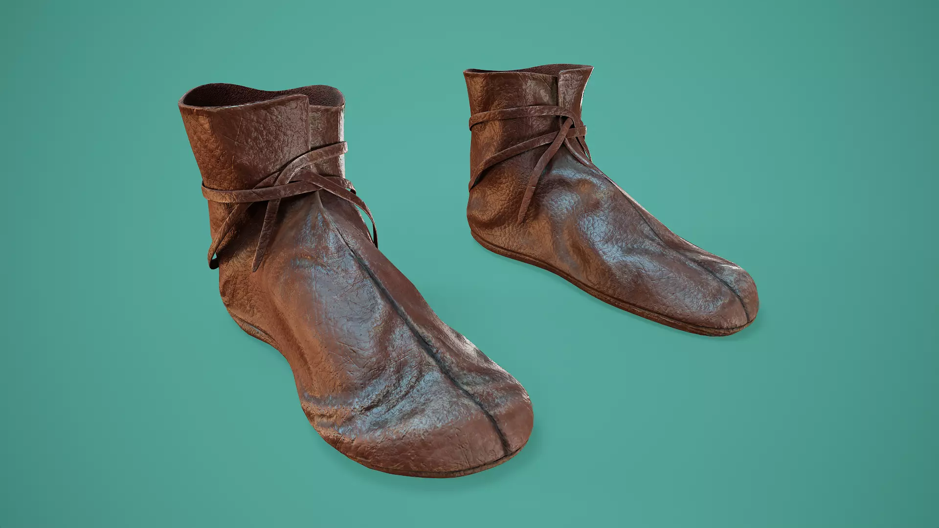 Viking Shoes Low-poly 3D model