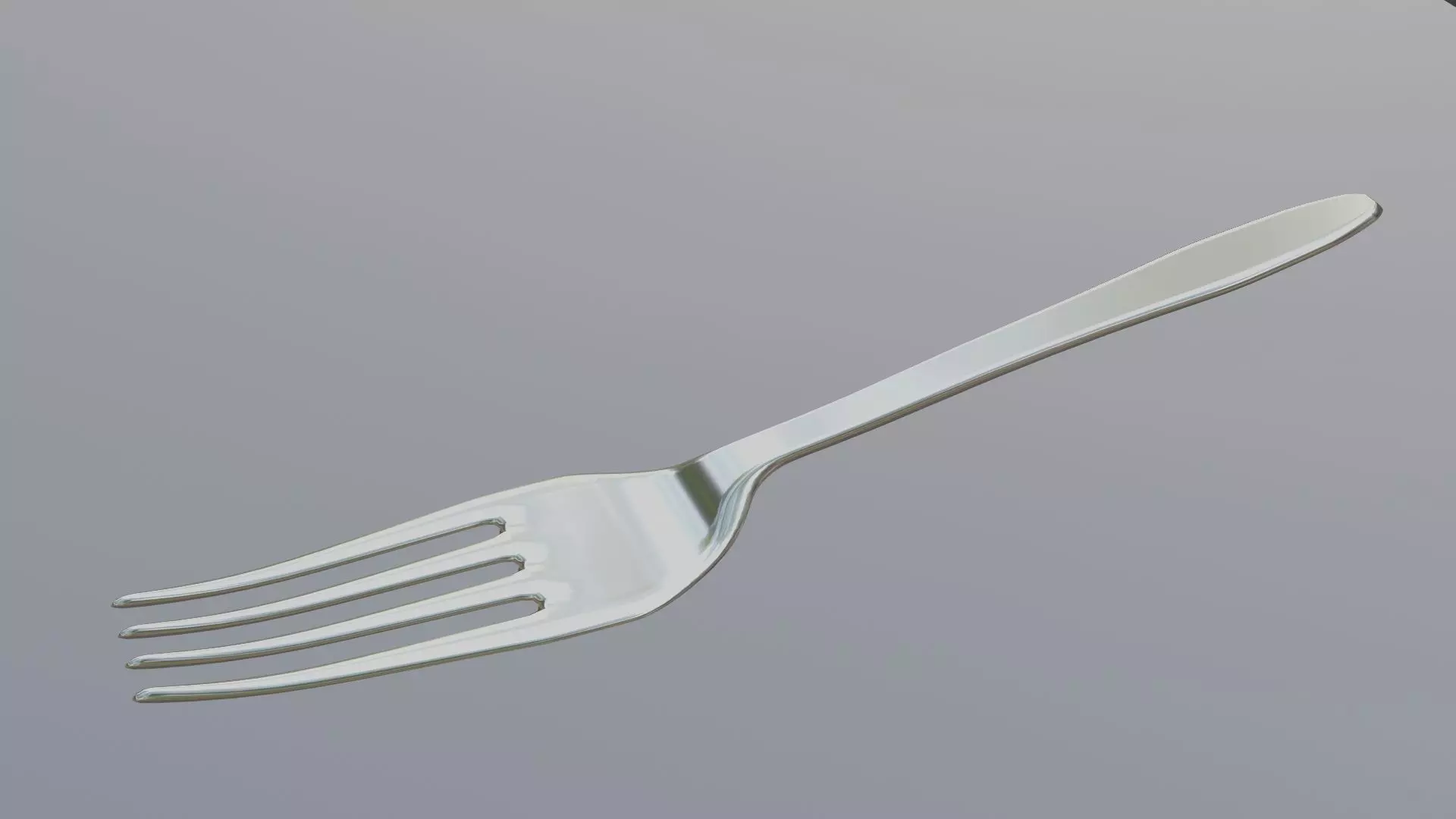 Default Fork Low-poly 3D model_0
