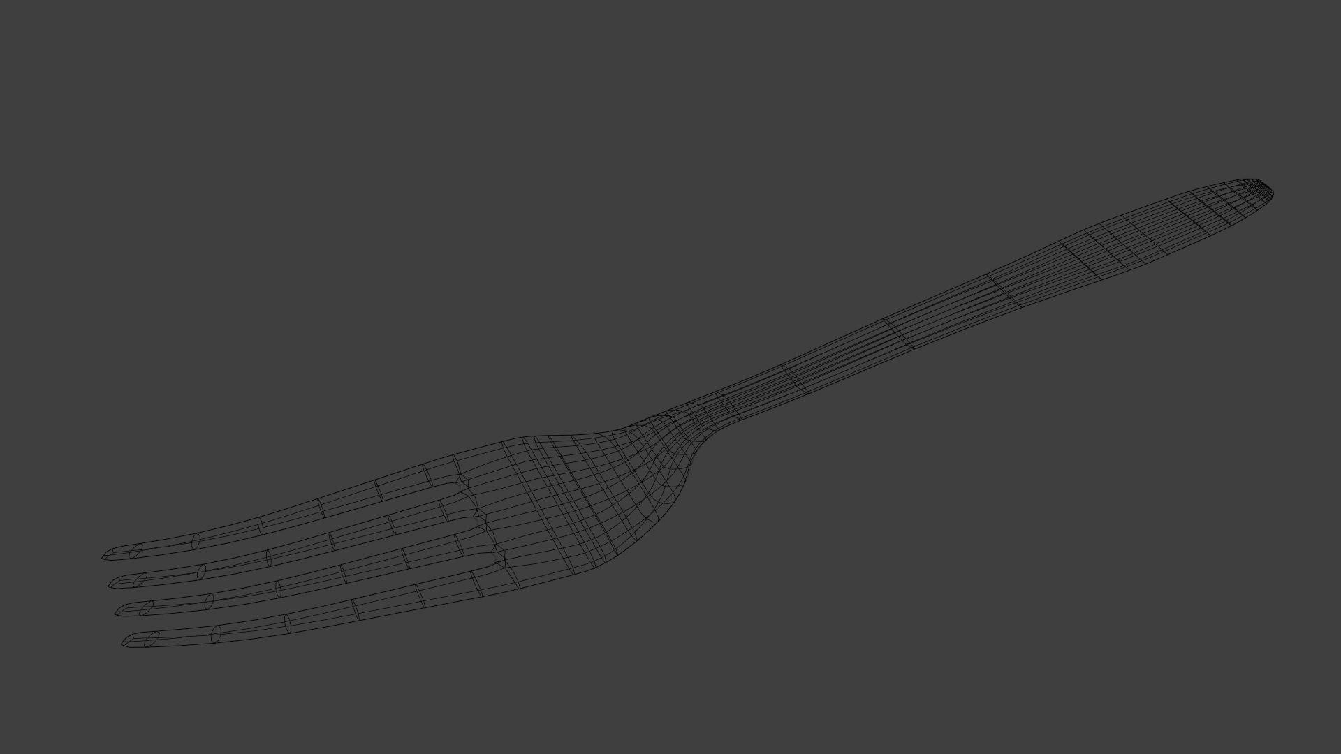 Default Fork Low-poly 3D model_3