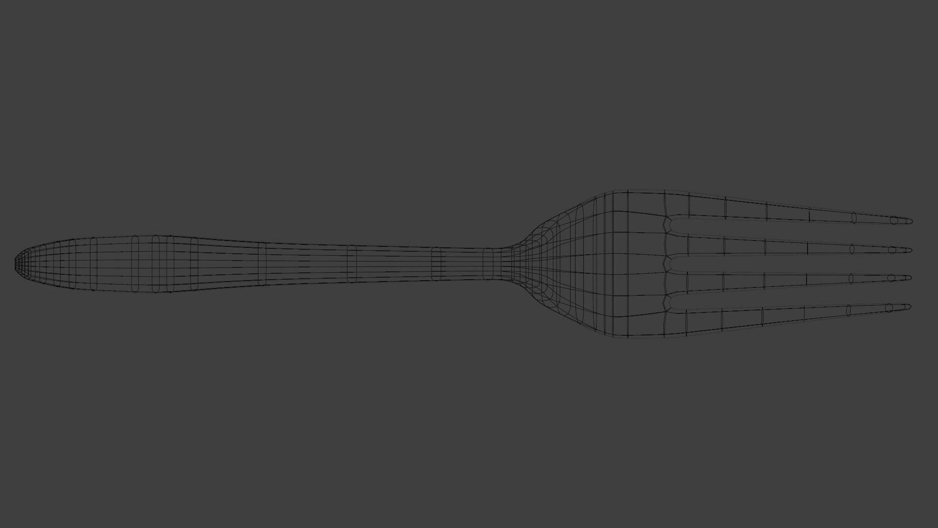 Default Fork Low-poly 3D model_4