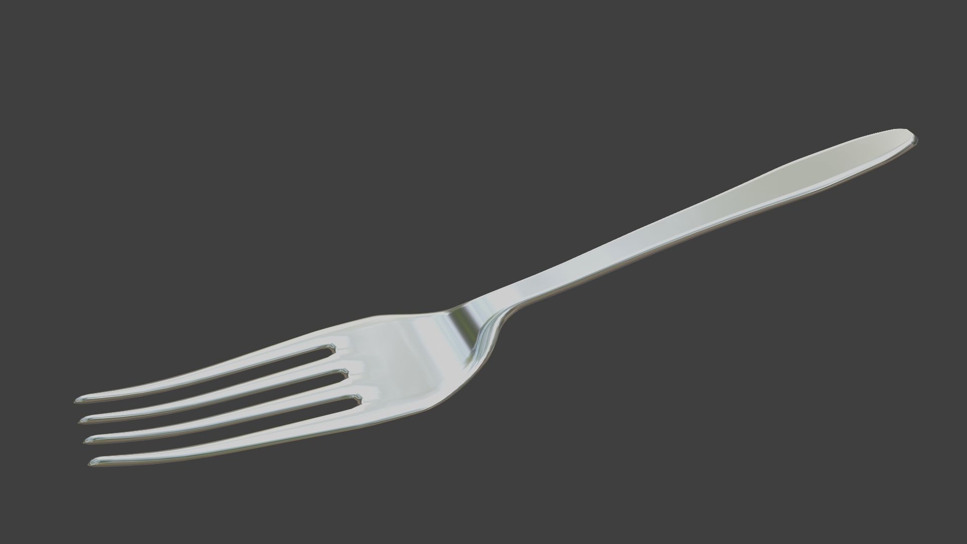 Default Fork Low-poly 3D model_1