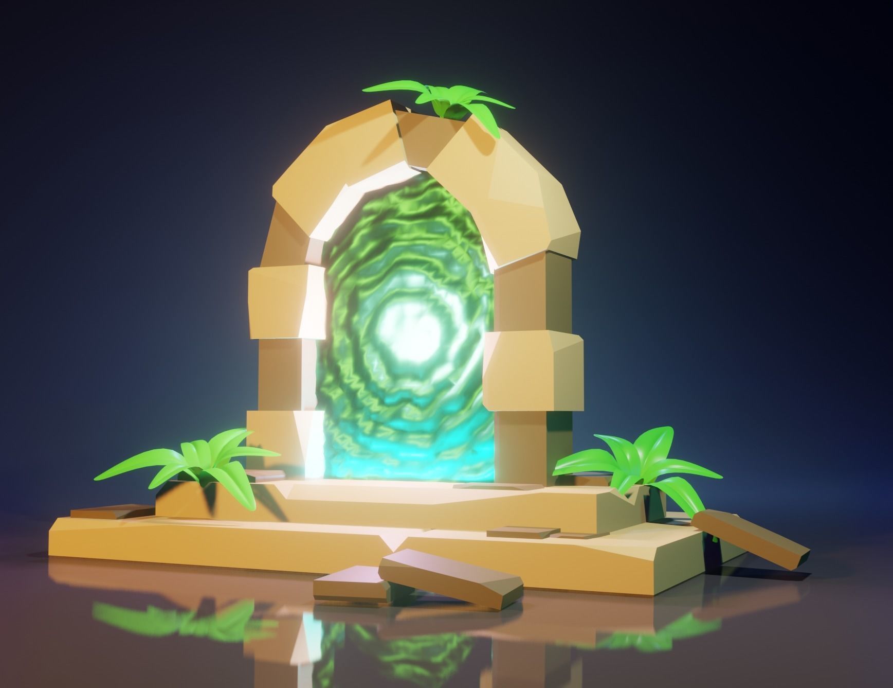 PORTAL door with light in it 3D model_1