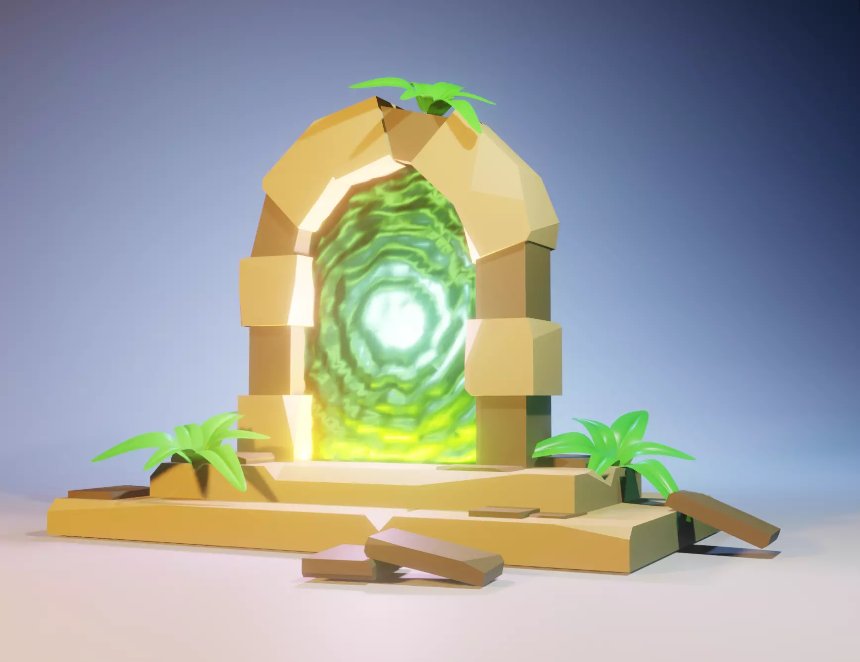PORTAL door with light in it 3D model_0