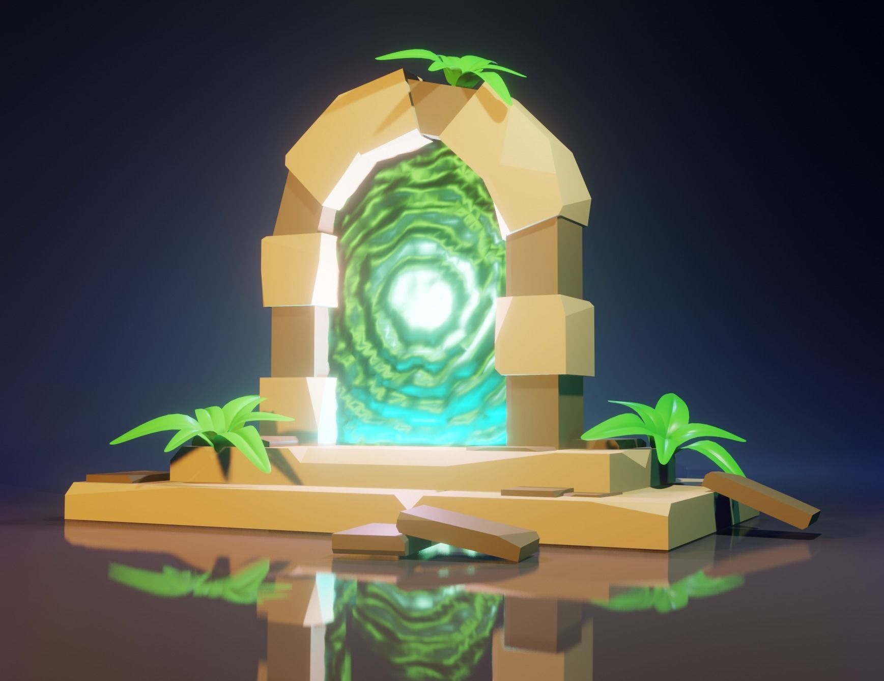 PORTAL door with light in it 3D model_4