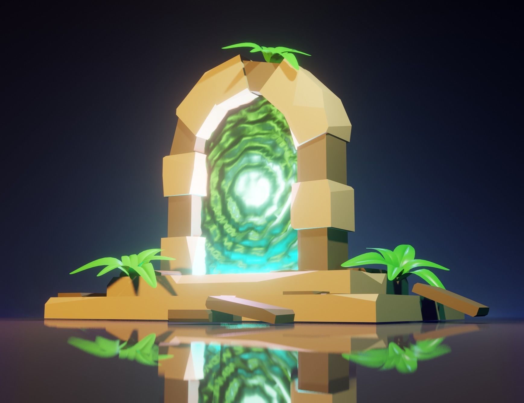 PORTAL door with light in it 3D model_3