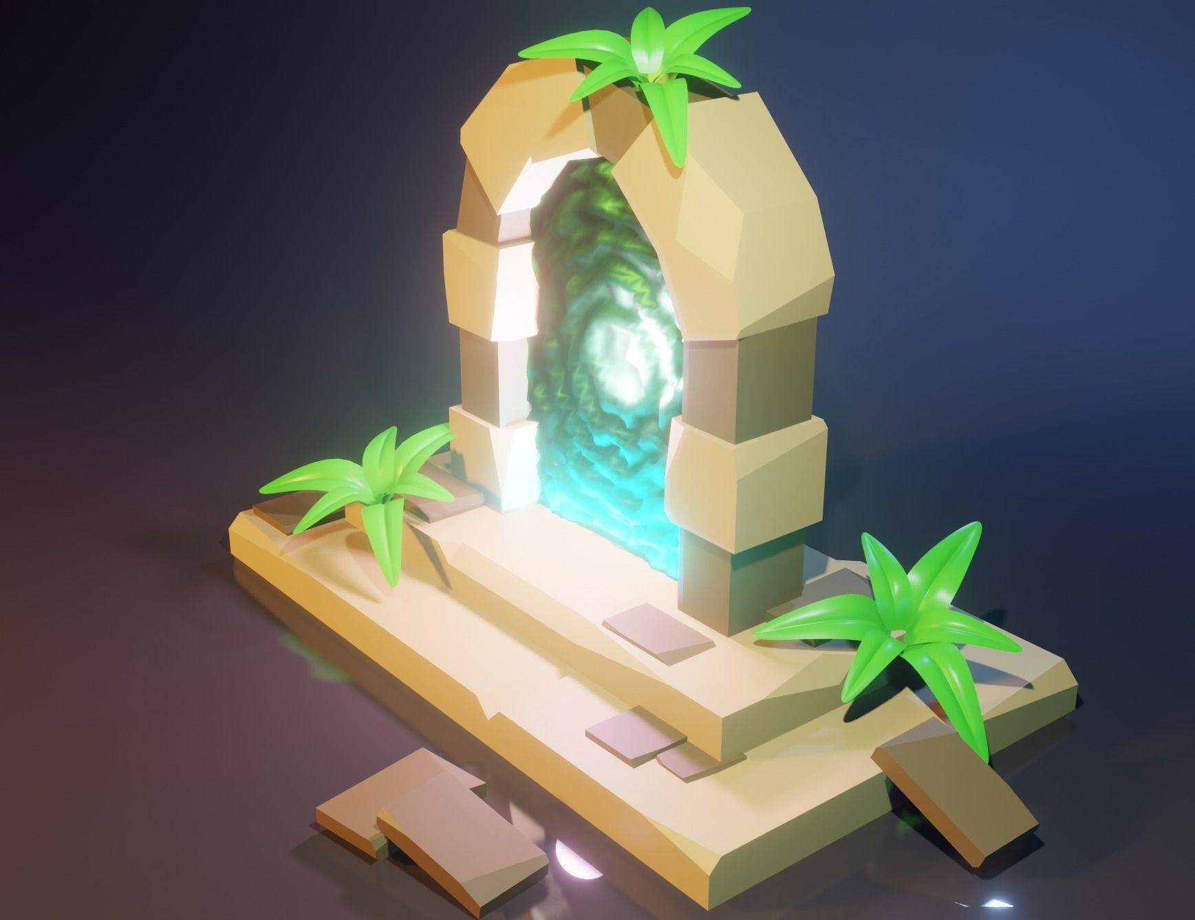 PORTAL door with light in it 3D model_2
