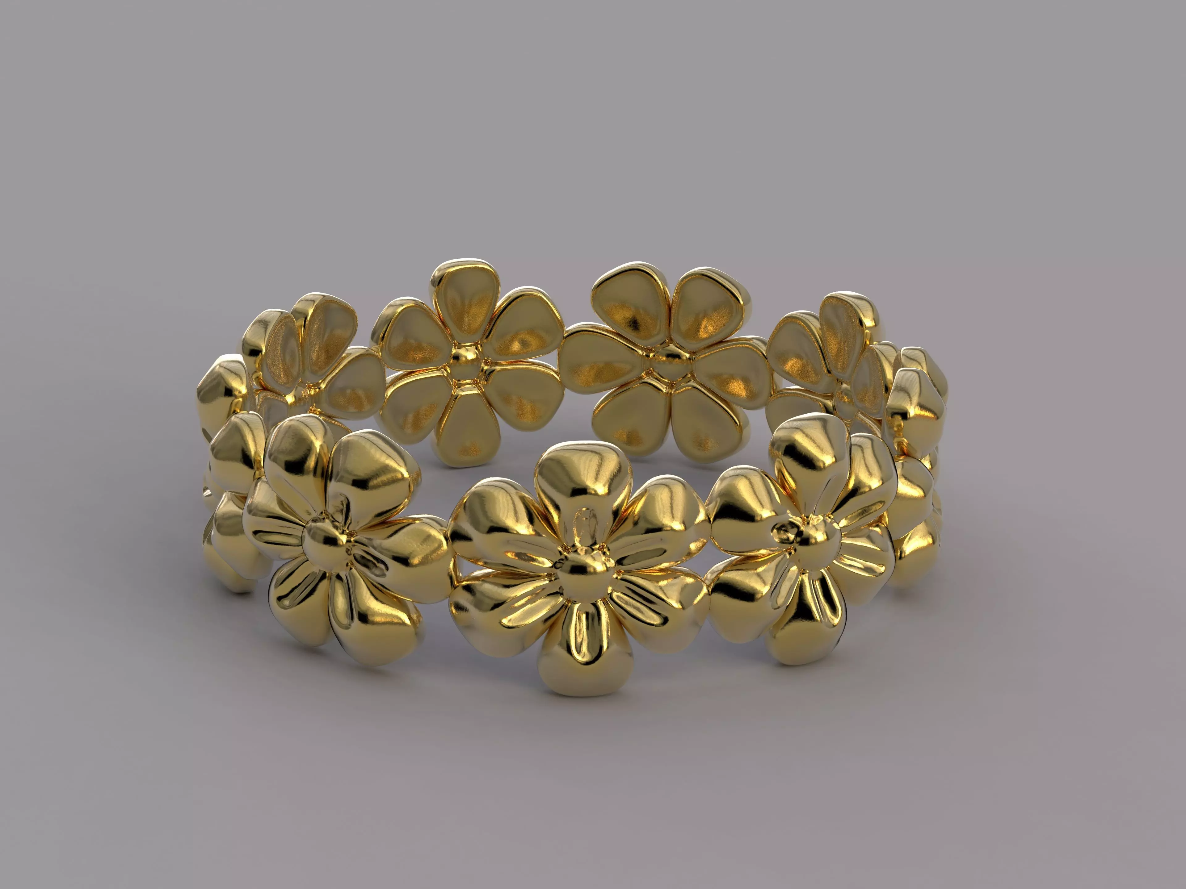 Flowers Ring 3D print model_0