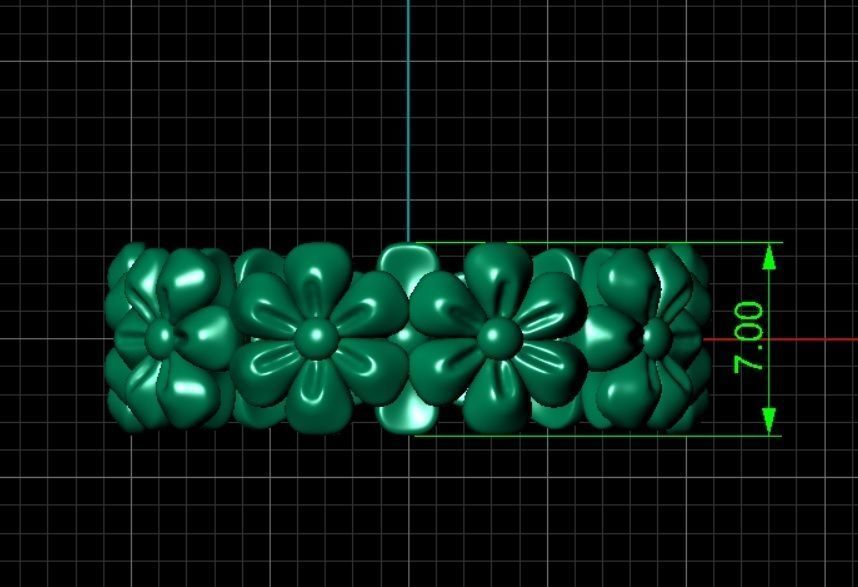 Flowers Ring 3D print model_9