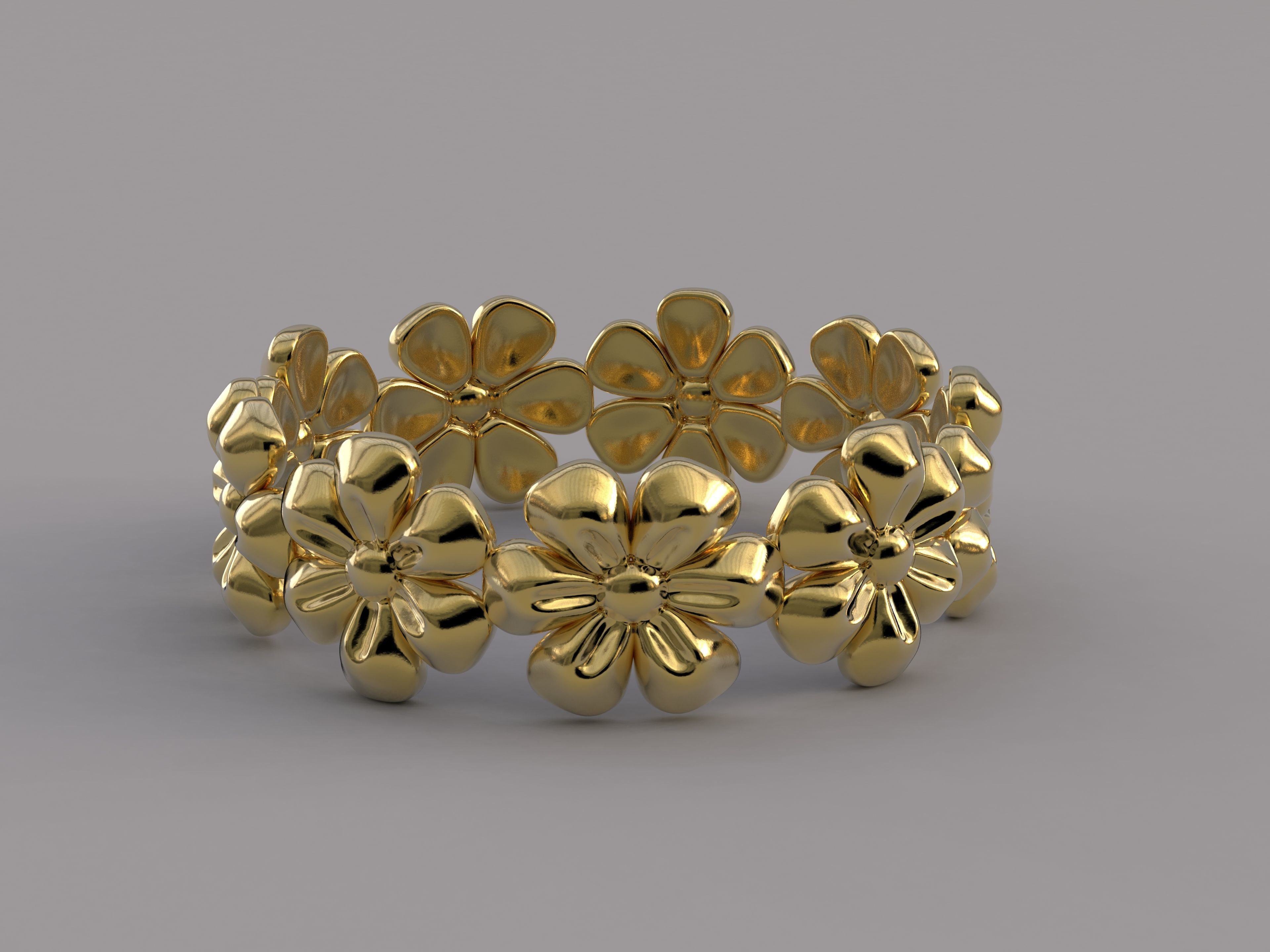 Flowers Ring 3D print model_2