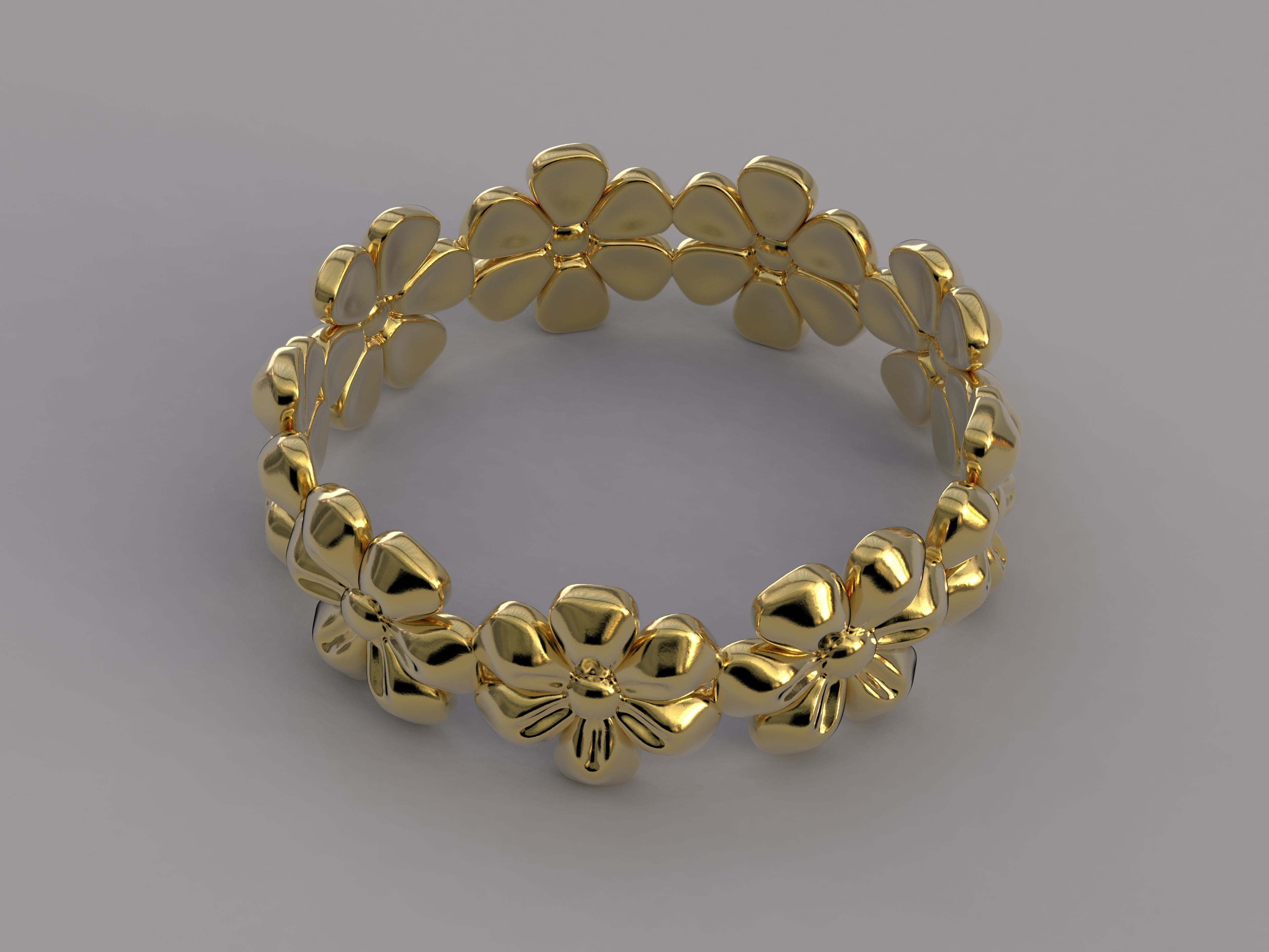 Flowers Ring 3D print model_1
