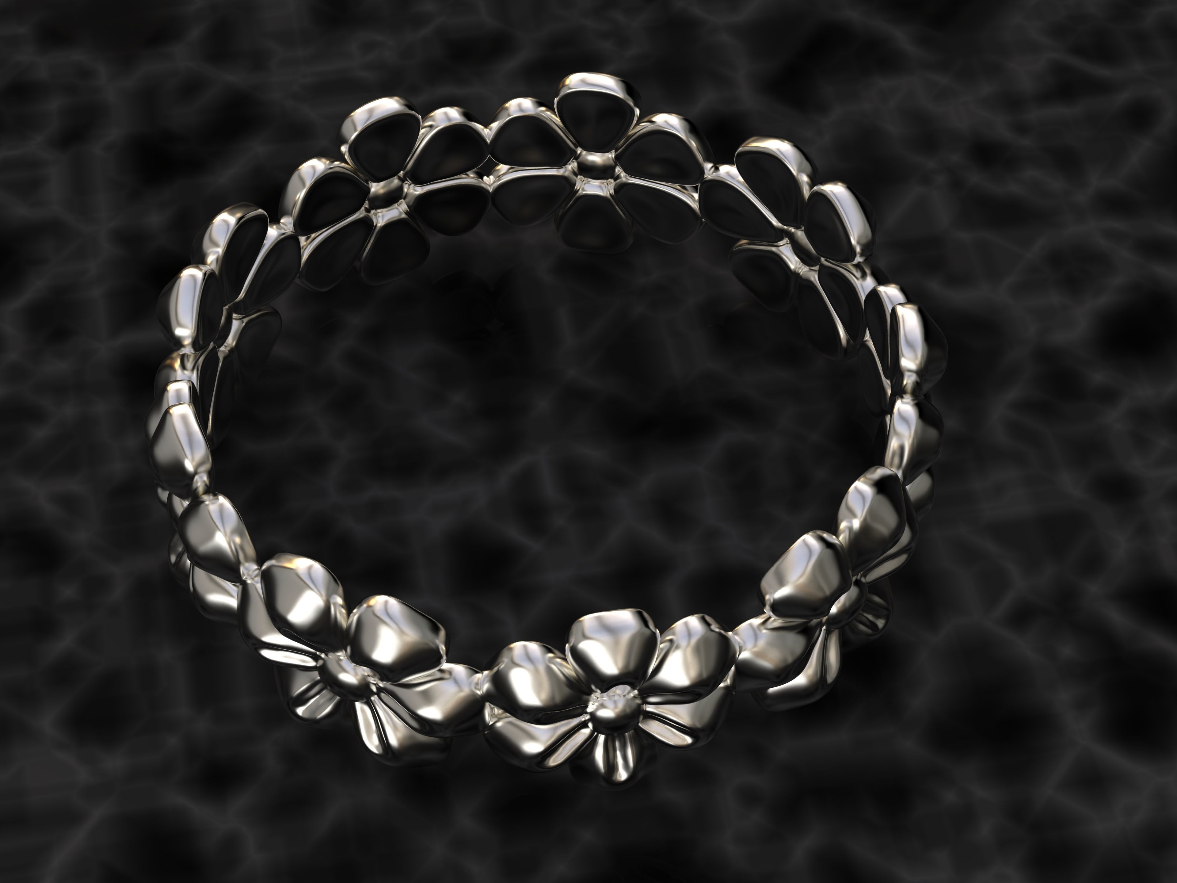 Flowers Ring 3D print model_7