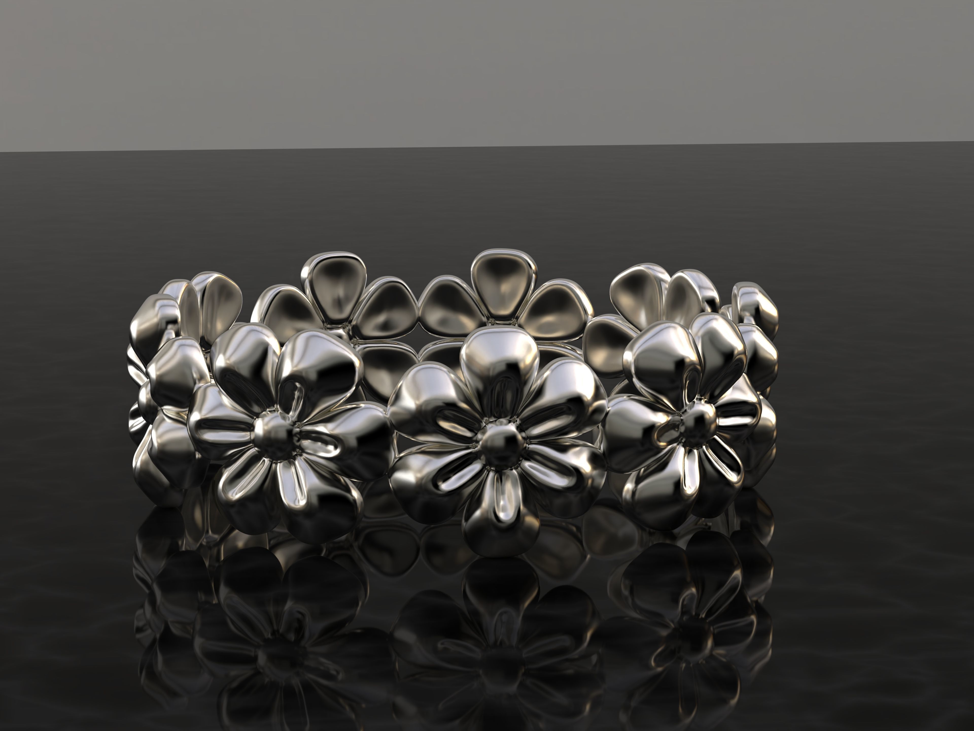 Flowers Ring 3D print model_6