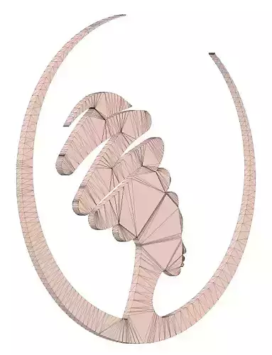 Woman silhouette in half moon frame