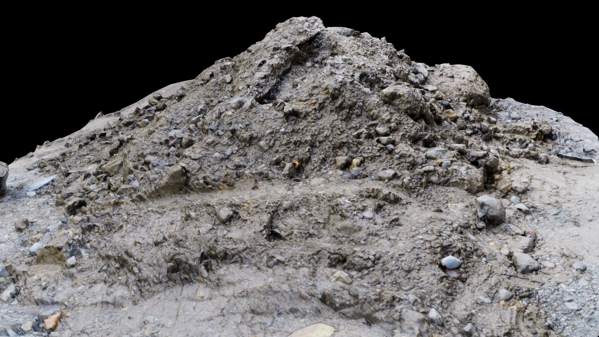 Sand and Stone Low-poly 3D model_6