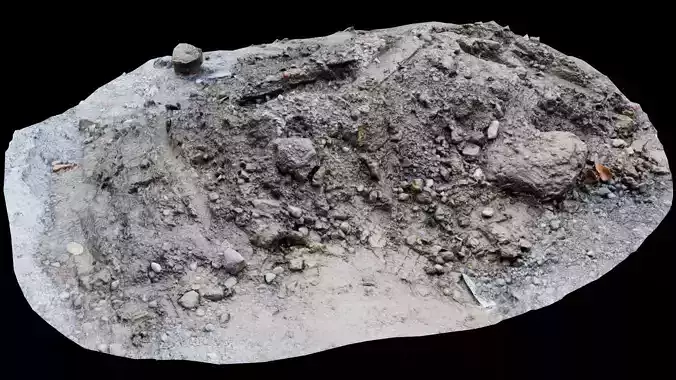Sand and Stone Low-poly 3D model
