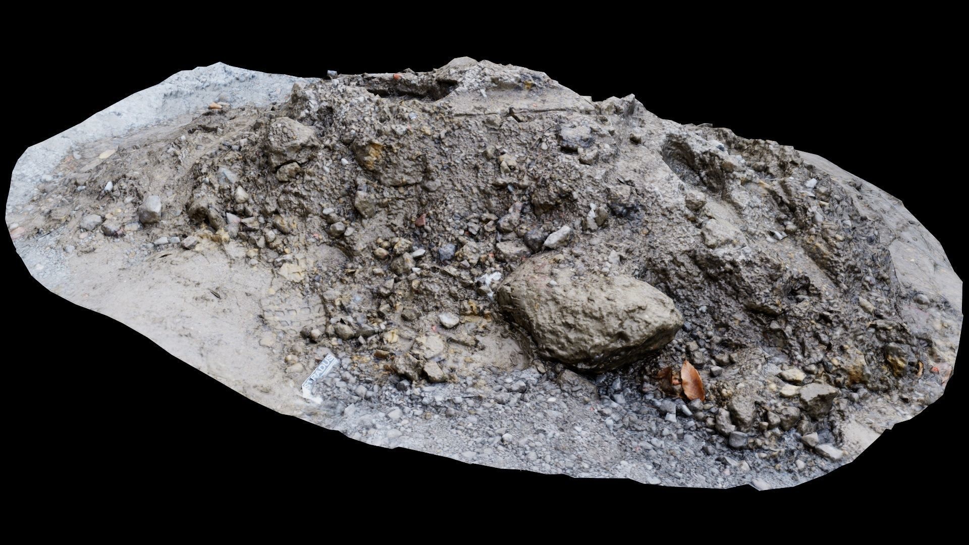 Sand and Stone Low-poly 3D model_1