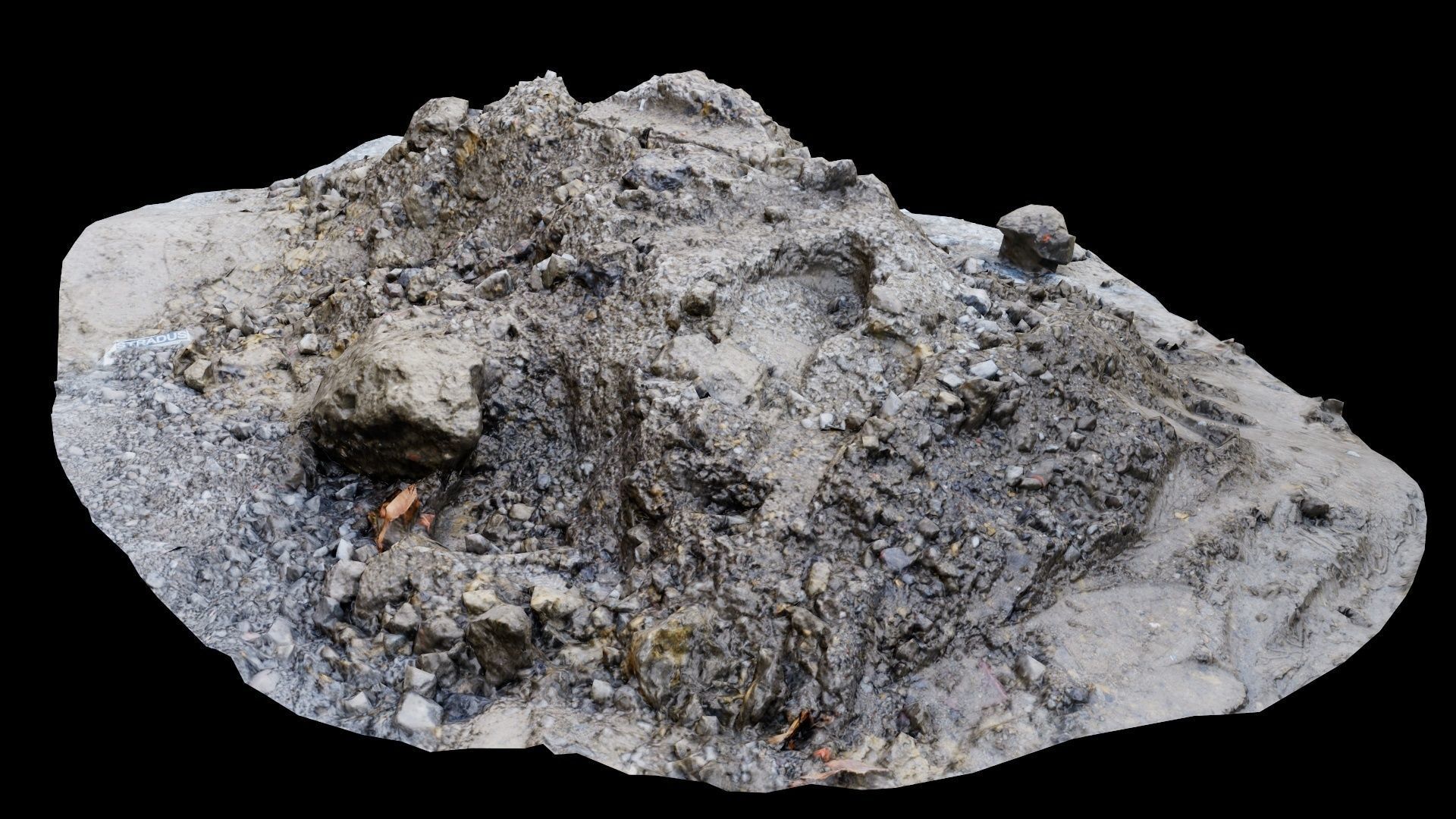 Sand and Stone Low-poly 3D model_2