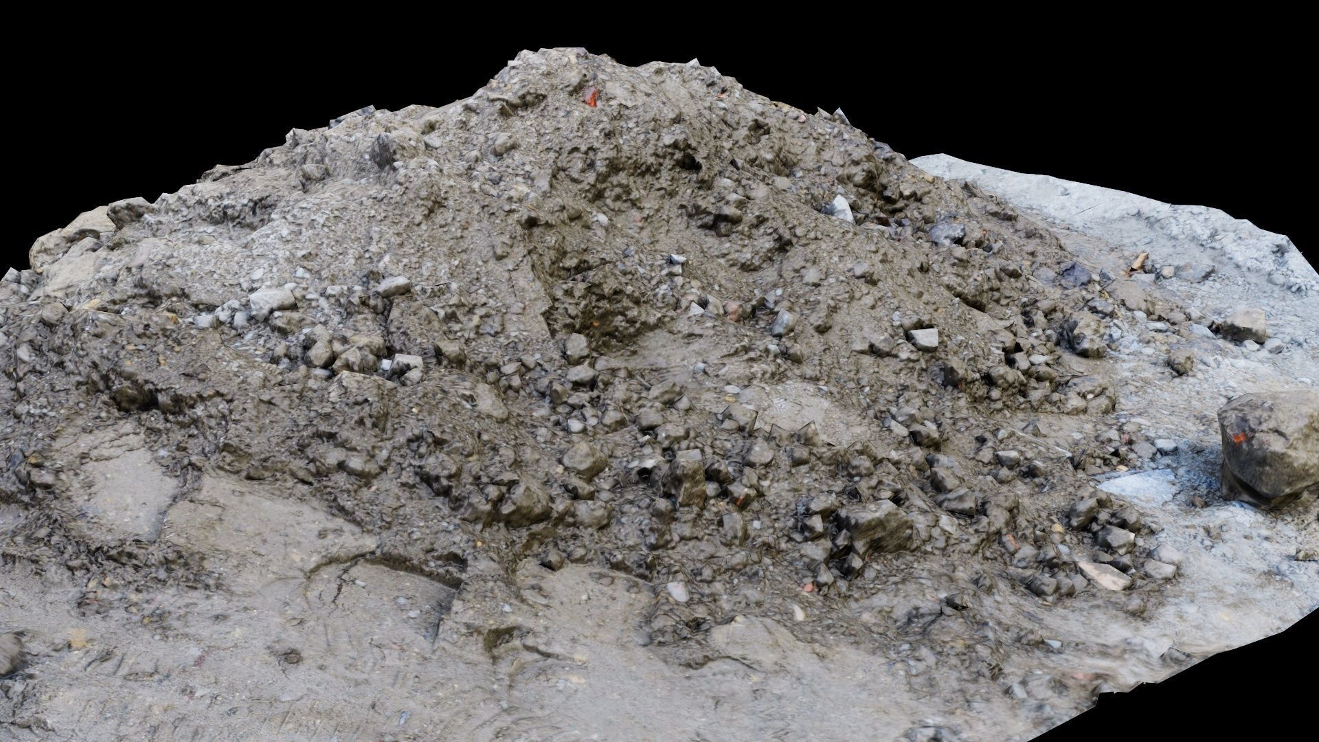 Sand and Stone Low-poly 3D model_9