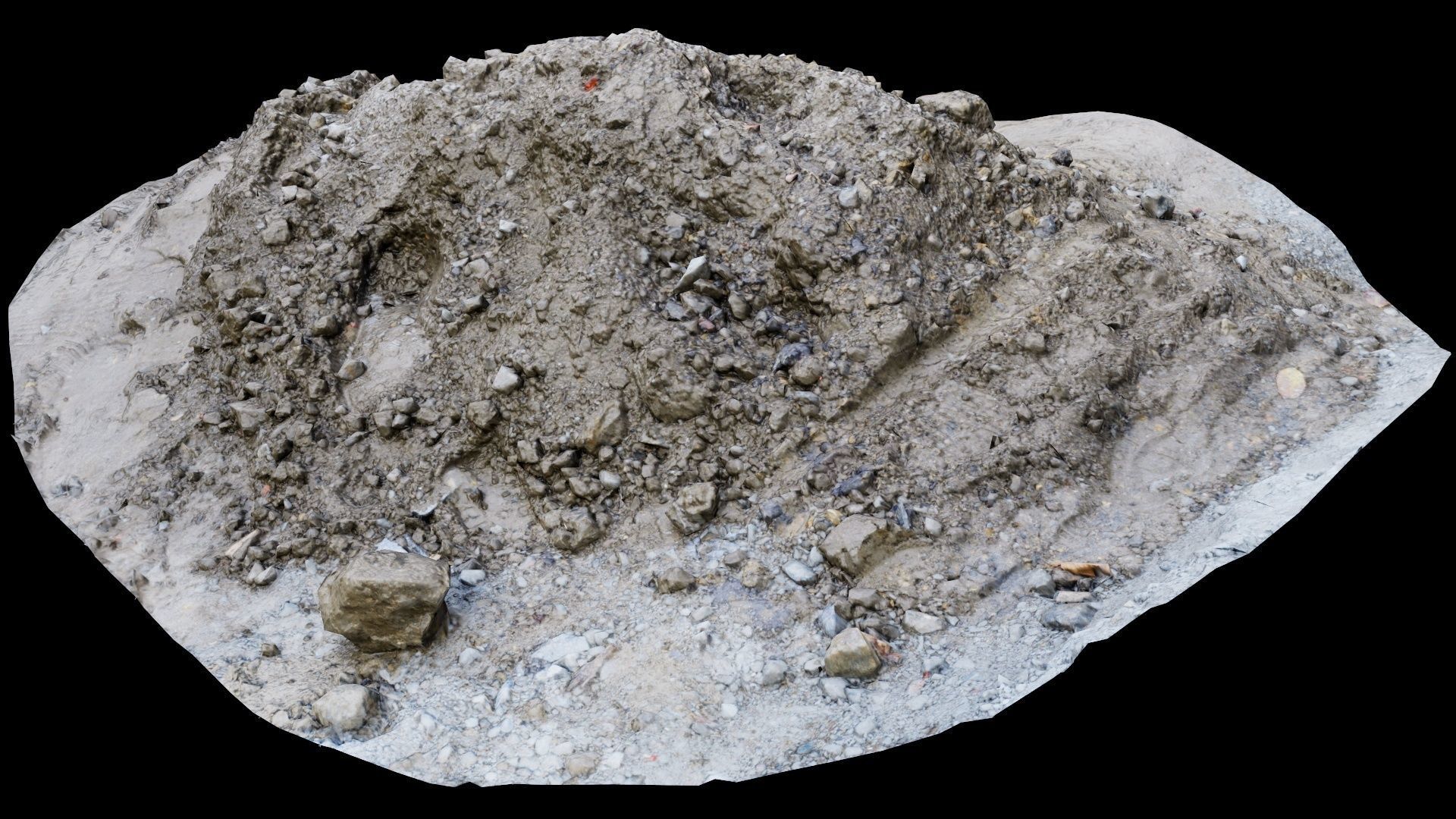 Sand and Stone Low-poly 3D model_5