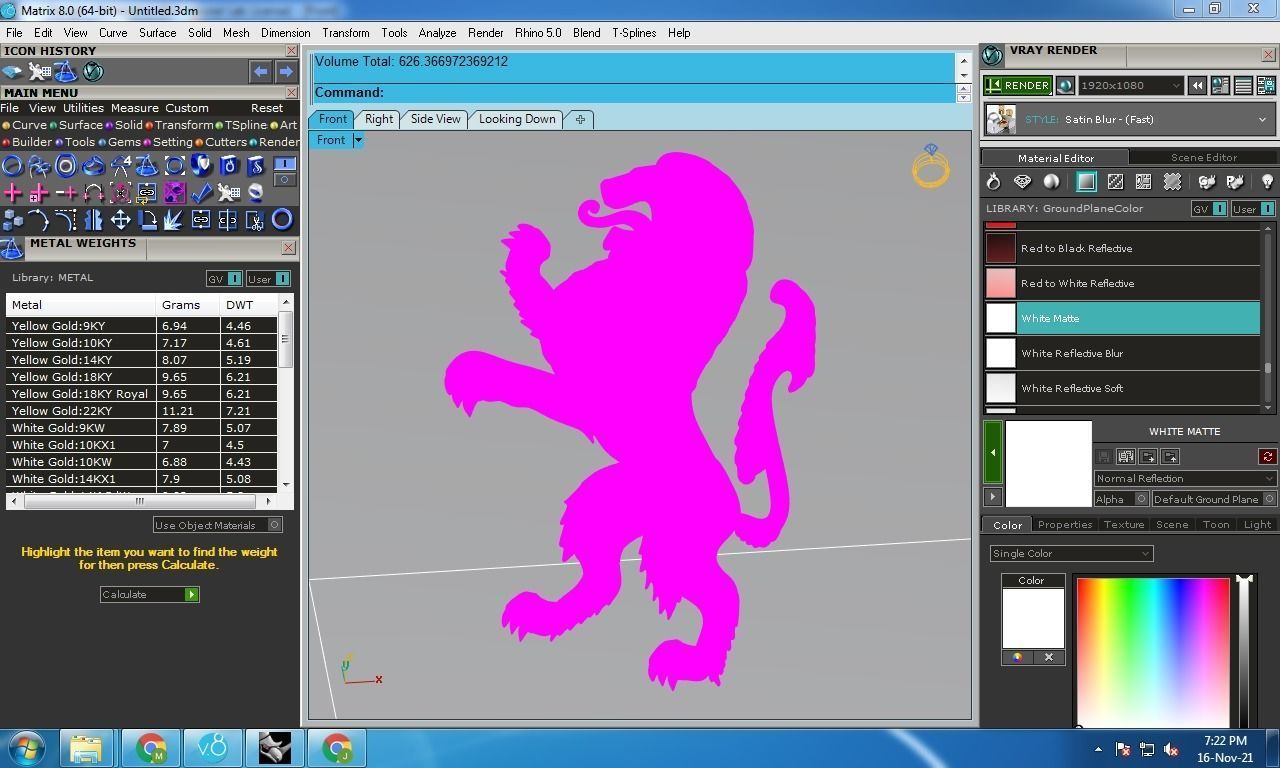 lion pendent 3D print model_3