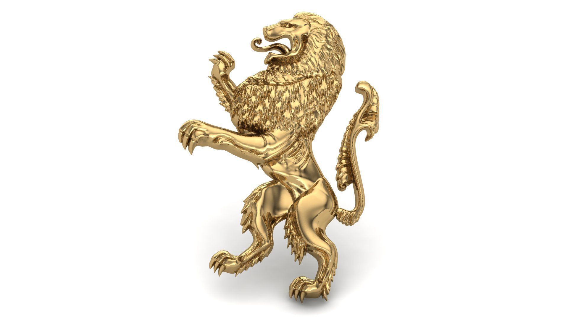 lion pendent 3D print model_1