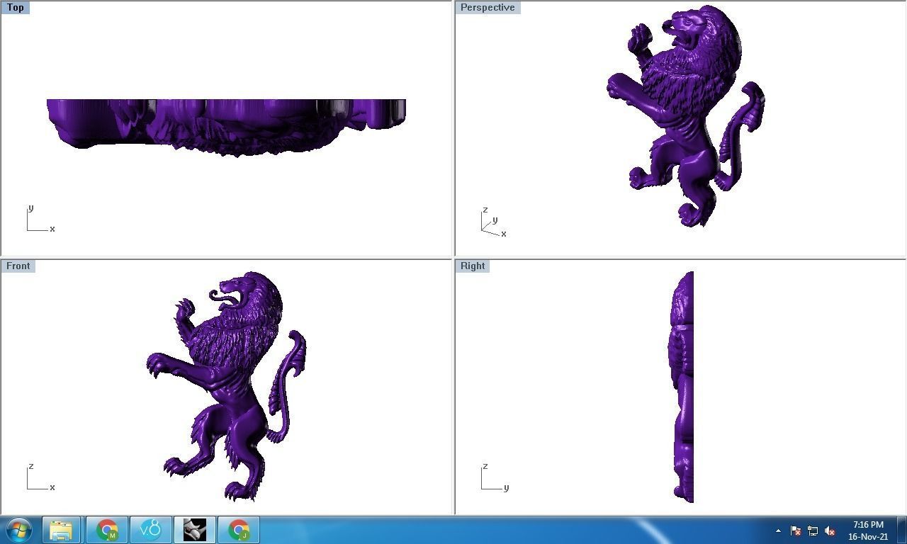 lion pendent 3D print model_2