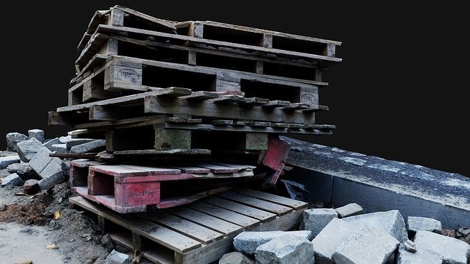 Palette Pile Low-poly 3D model