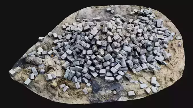 Mountain Bricks Low-poly 3D model