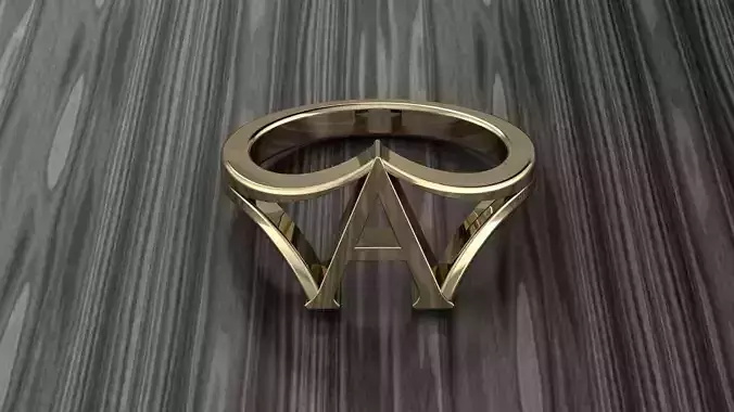 Jewelry Alphabet Ring A