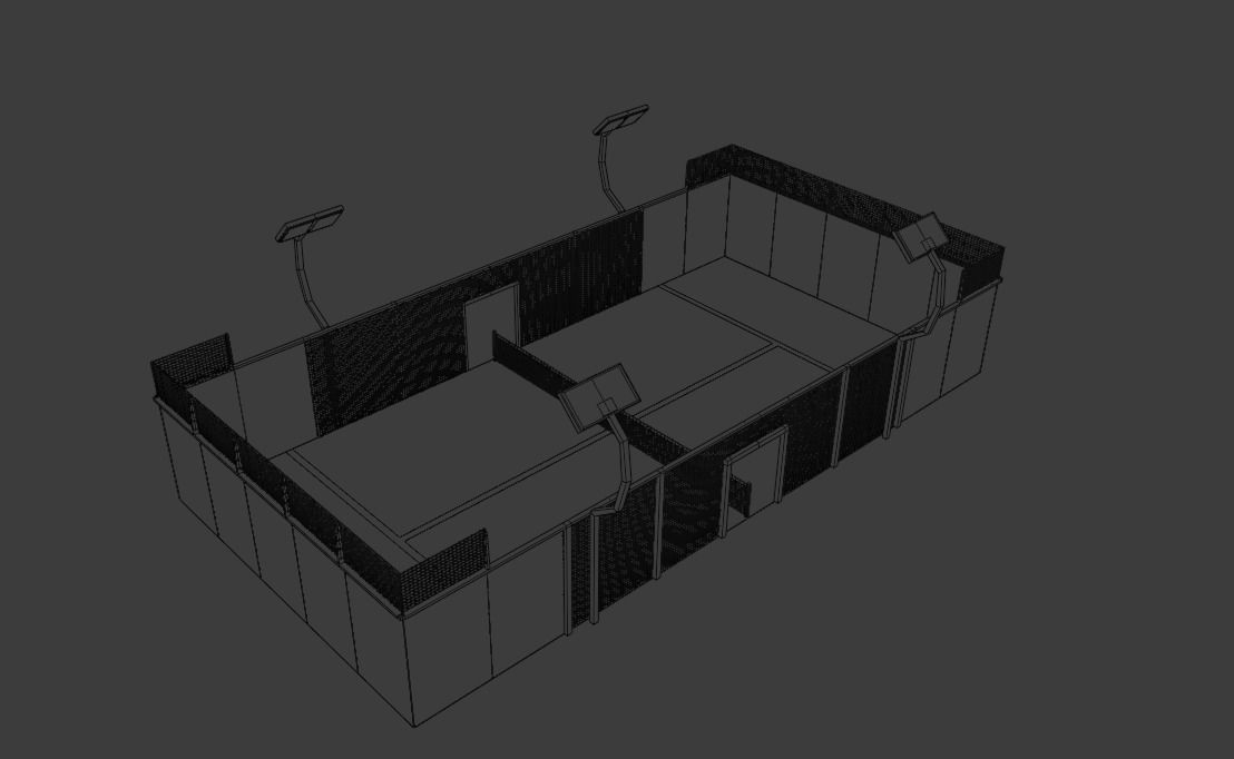 Padel court 3D model_7