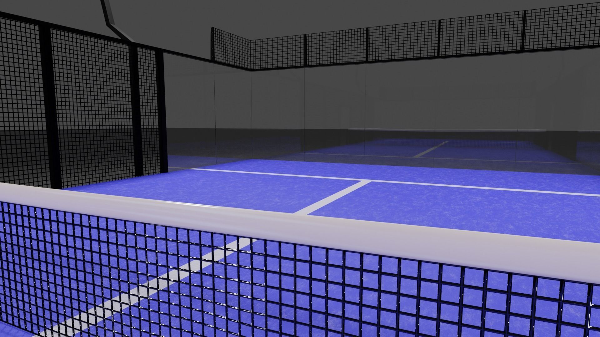 Padel court 3D model_4