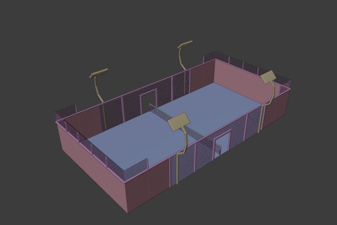 Padel court 3D model_8