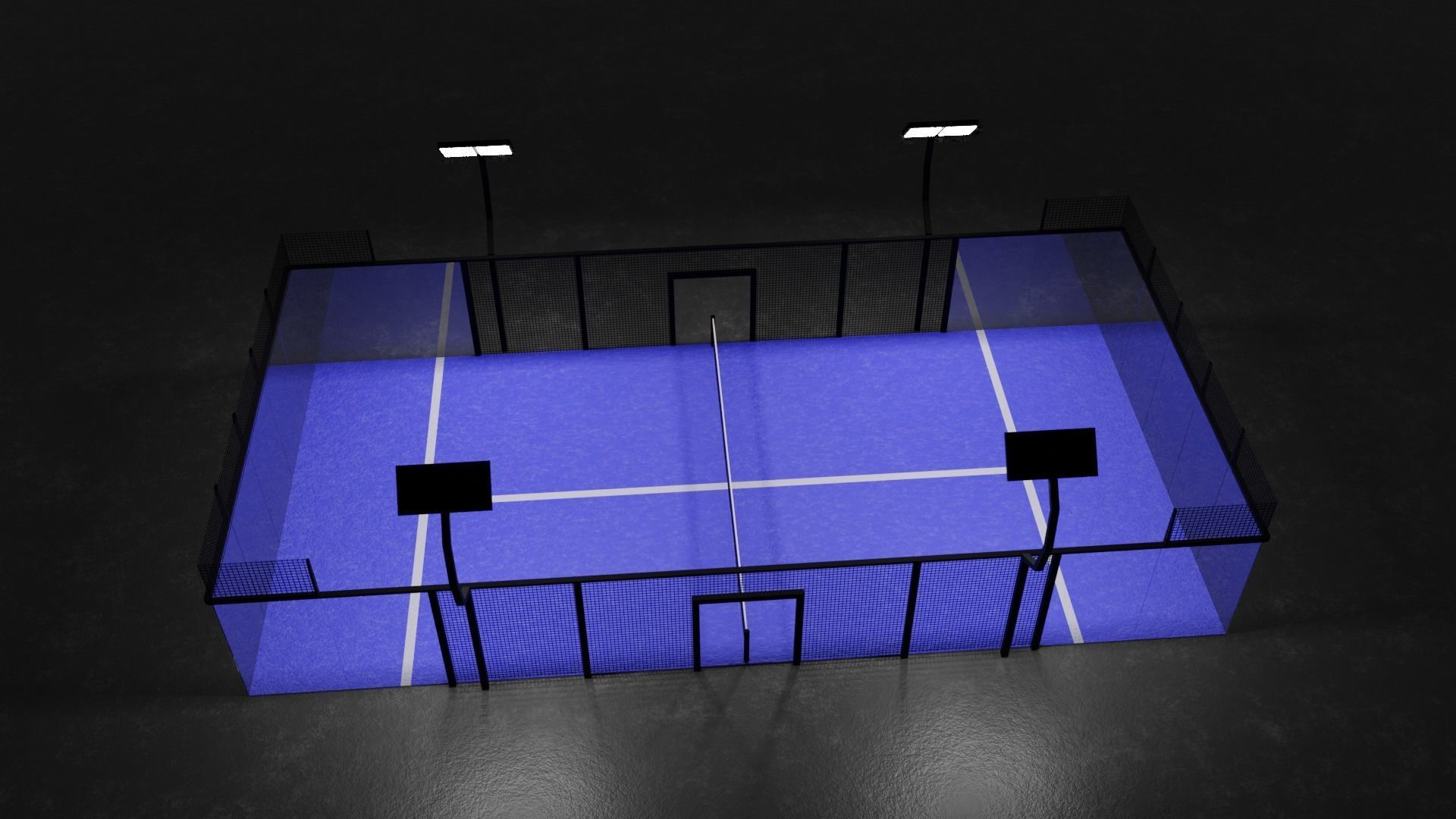 Padel court 3D model_2