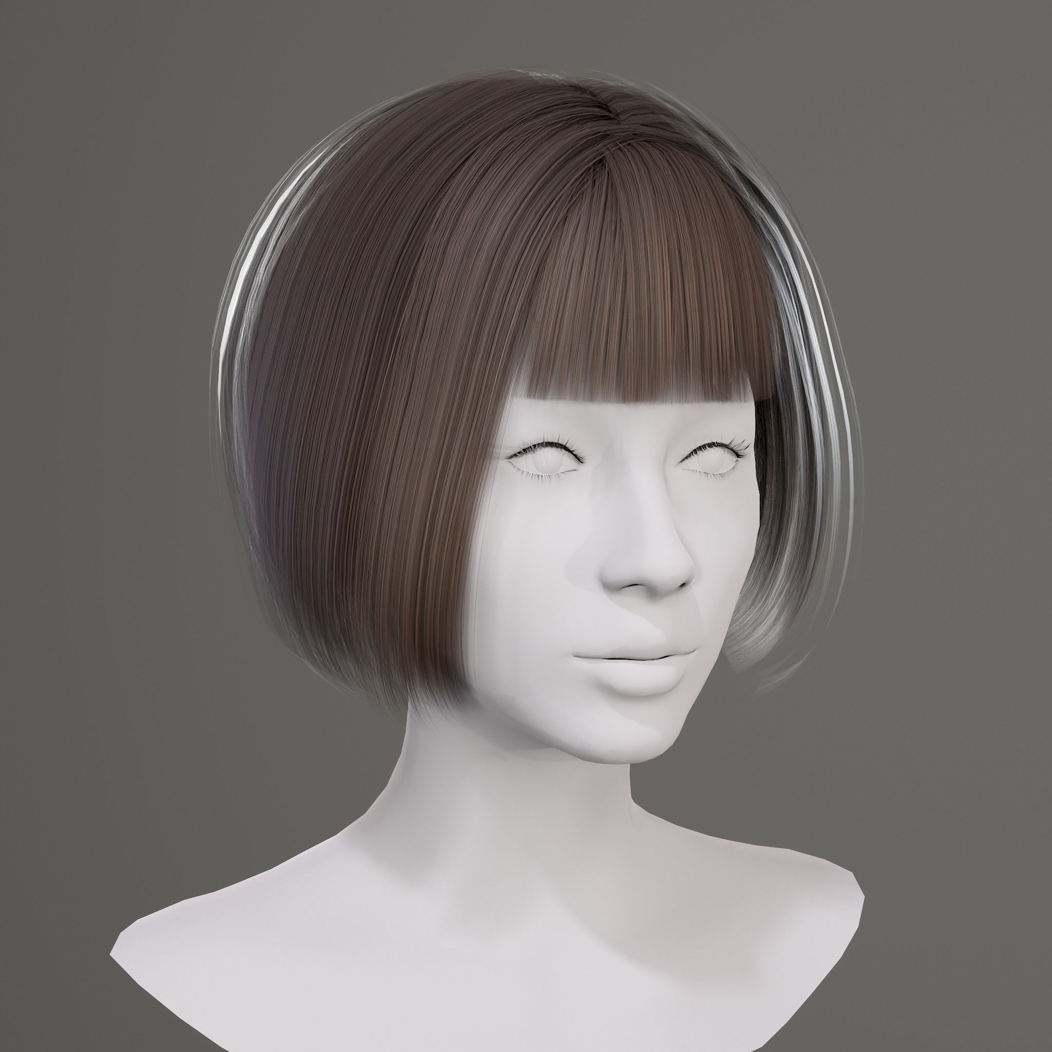 Real Time Hair Assets Low-poly 3D model_4