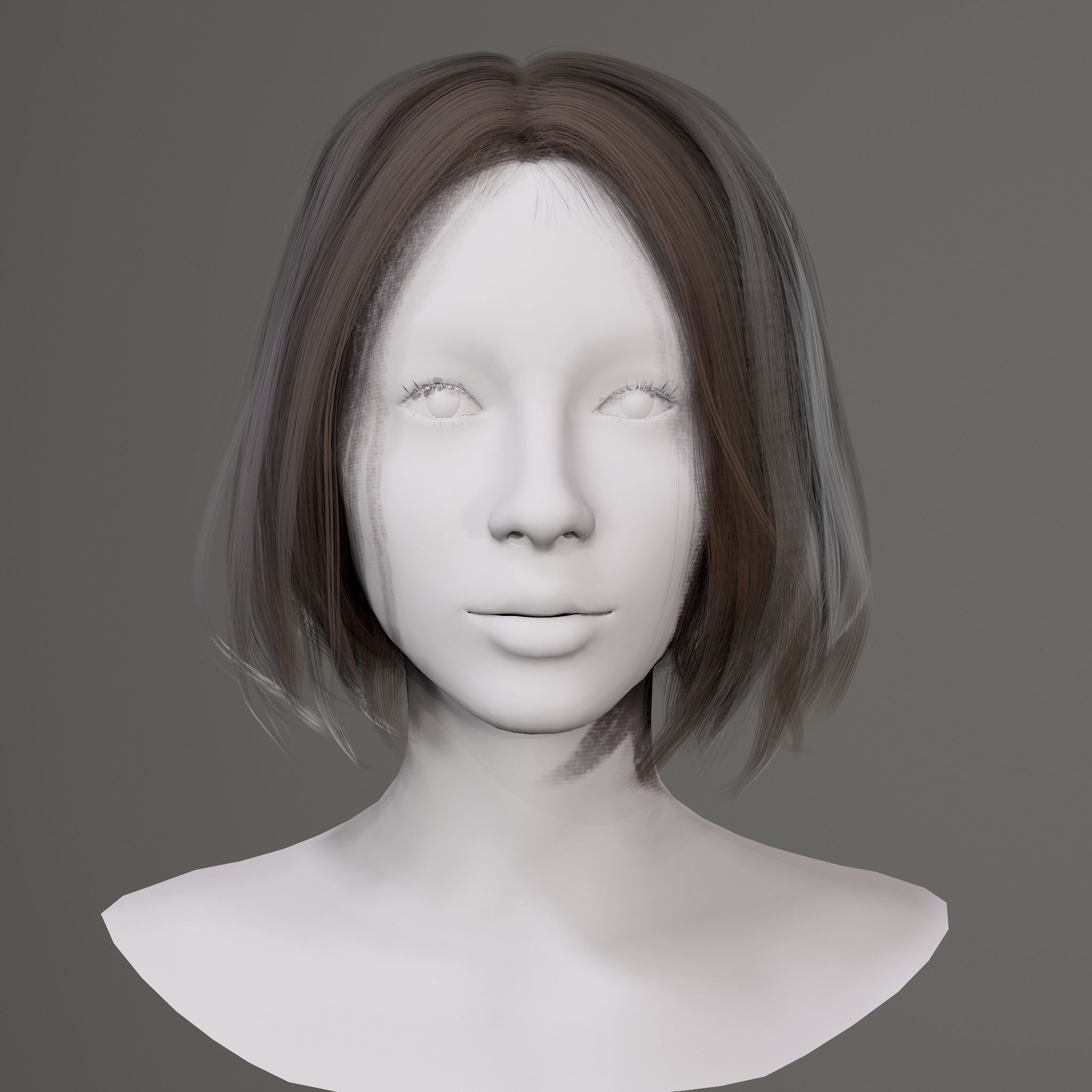 Real Time Hair Assets Low-poly 3D model_1