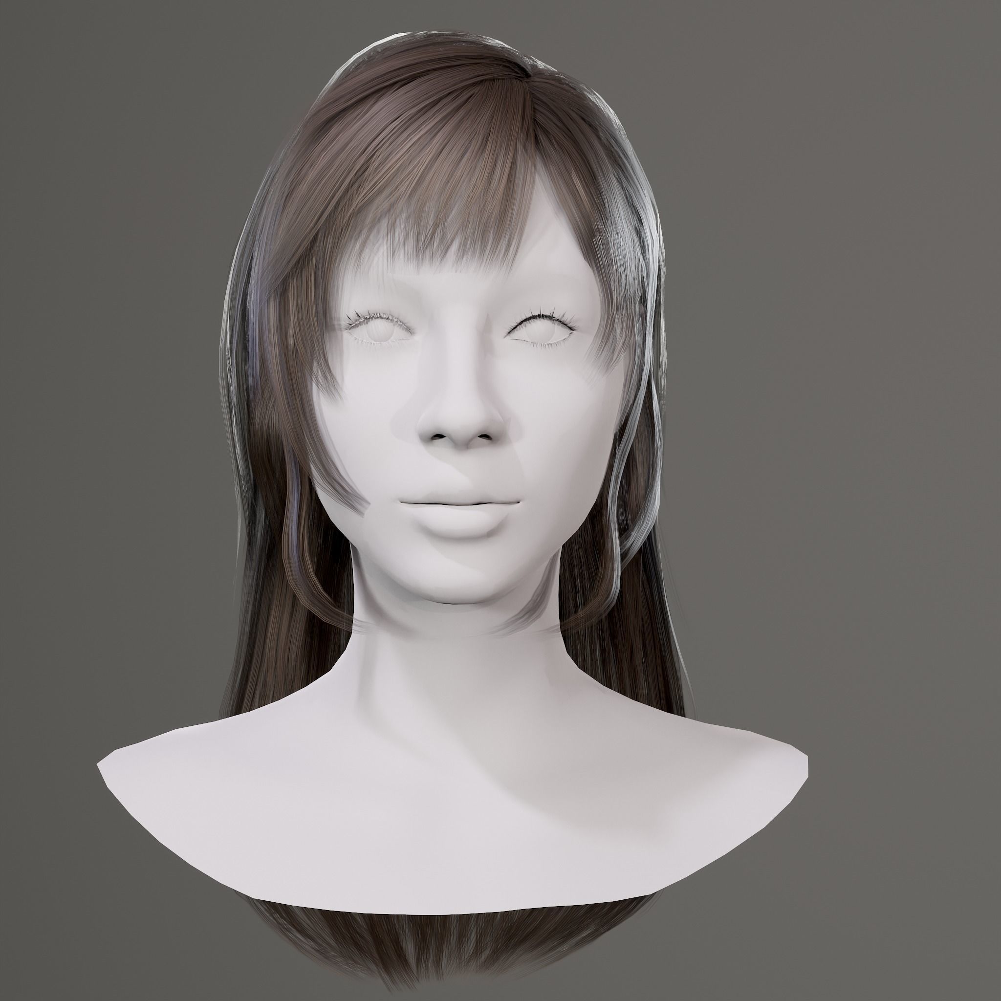 Real Time Hair Assets Low-poly 3D model_2