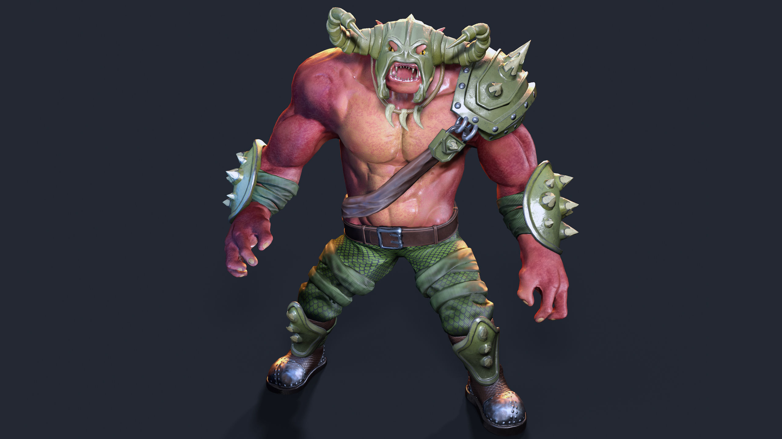 Orc Warrior Low-poly 3D model_2