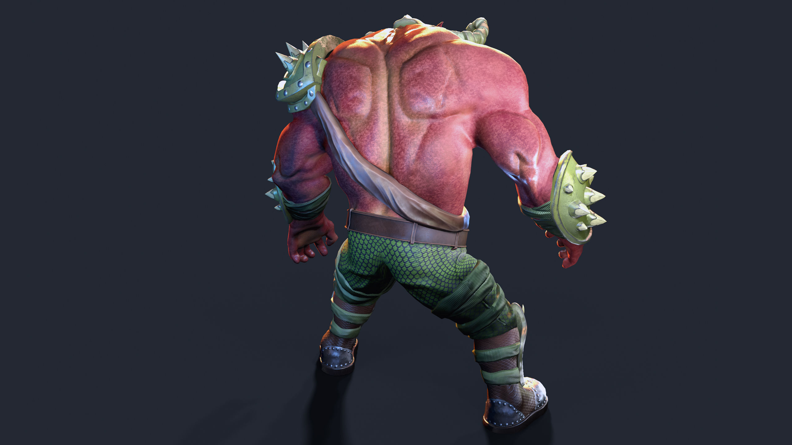 Orc Warrior Low-poly 3D model_4