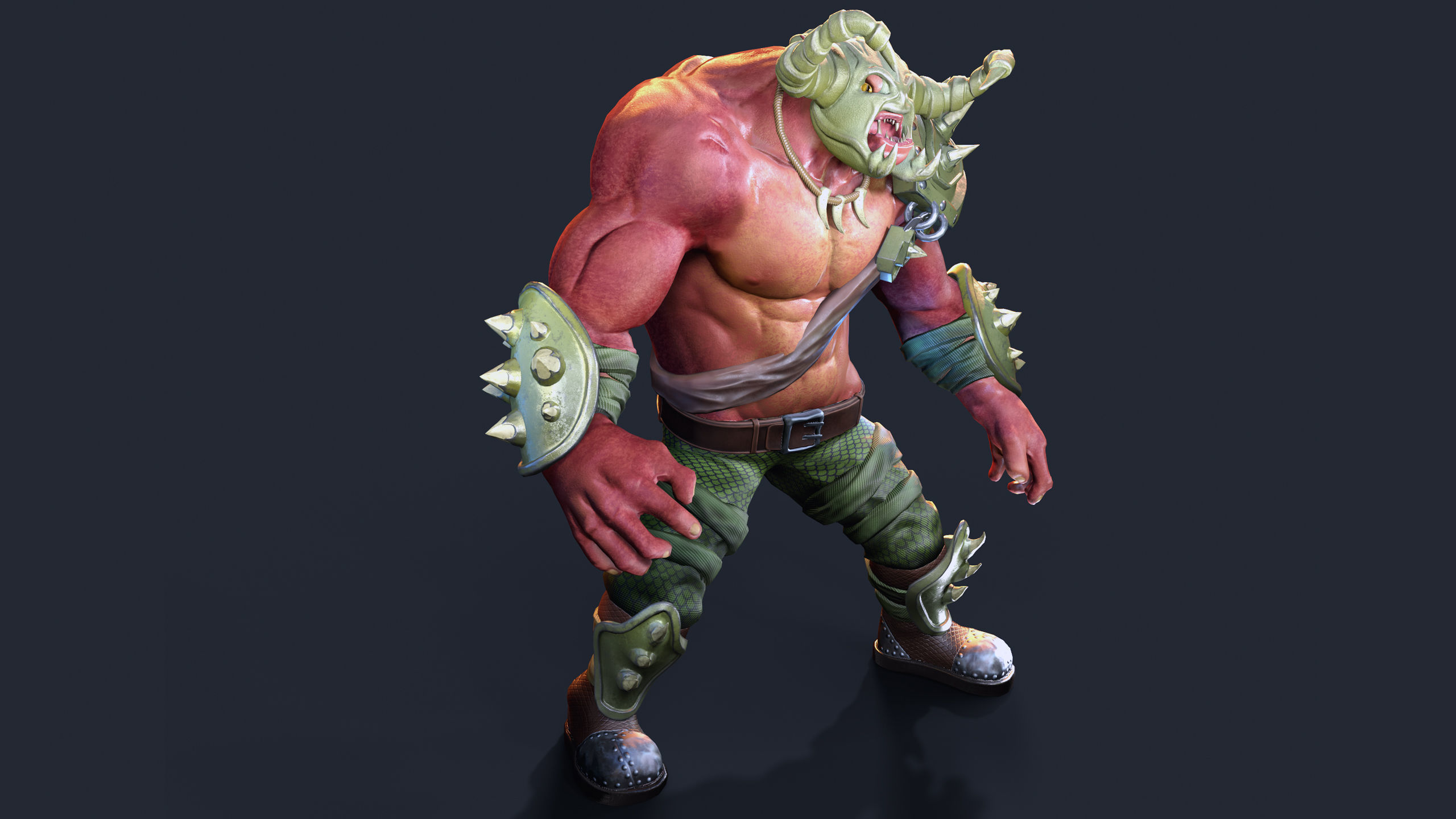 Orc Warrior Low-poly 3D model_5