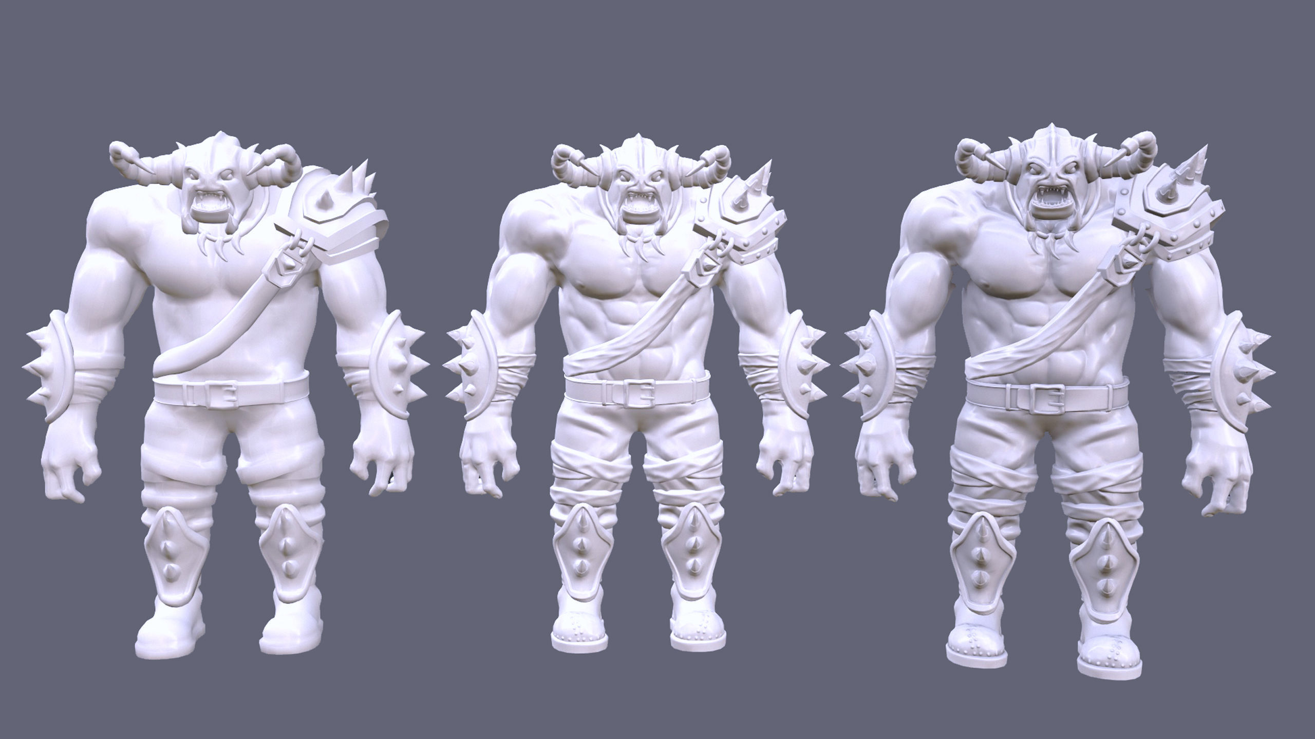 Orc Warrior Low-poly 3D model_7