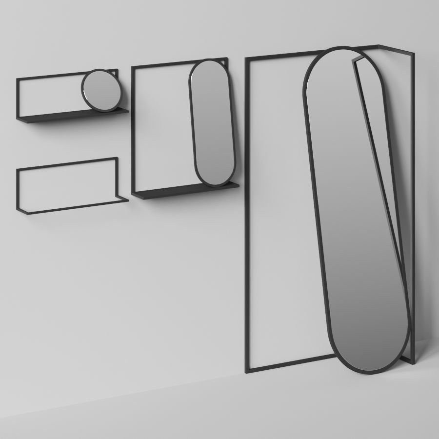 Frame Wall Mirror by Nendo 3D model_1