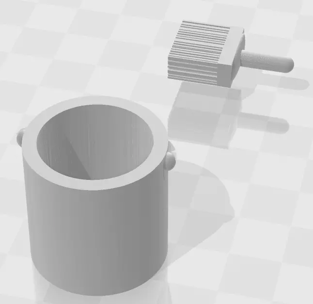 Bucket and paintbrush Free 3D print model