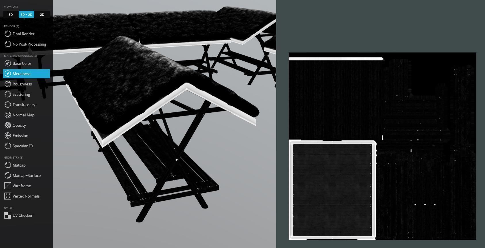 Resting Place Table Bench - Winter Version Low-poly 3D model_20